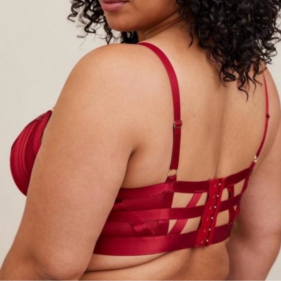 NWT Torrid Sexy Red Strappy Mesh Underwire Bra 1X - Picture 6 of 9